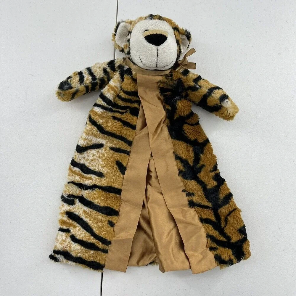 Pickles Journey Lovey Tiger Baby‎ Security Blanket Plush Lovie Soft Fleece Satin